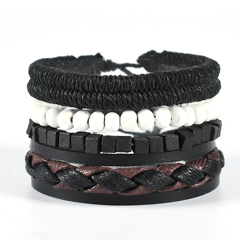 Ethnic Wood Beads Charm Bracelets